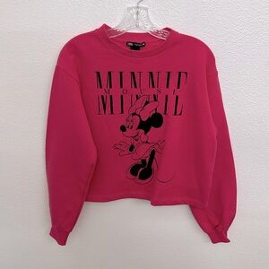 Zara , Disney, Minnie Mouse cropped sweatshirt, size medium